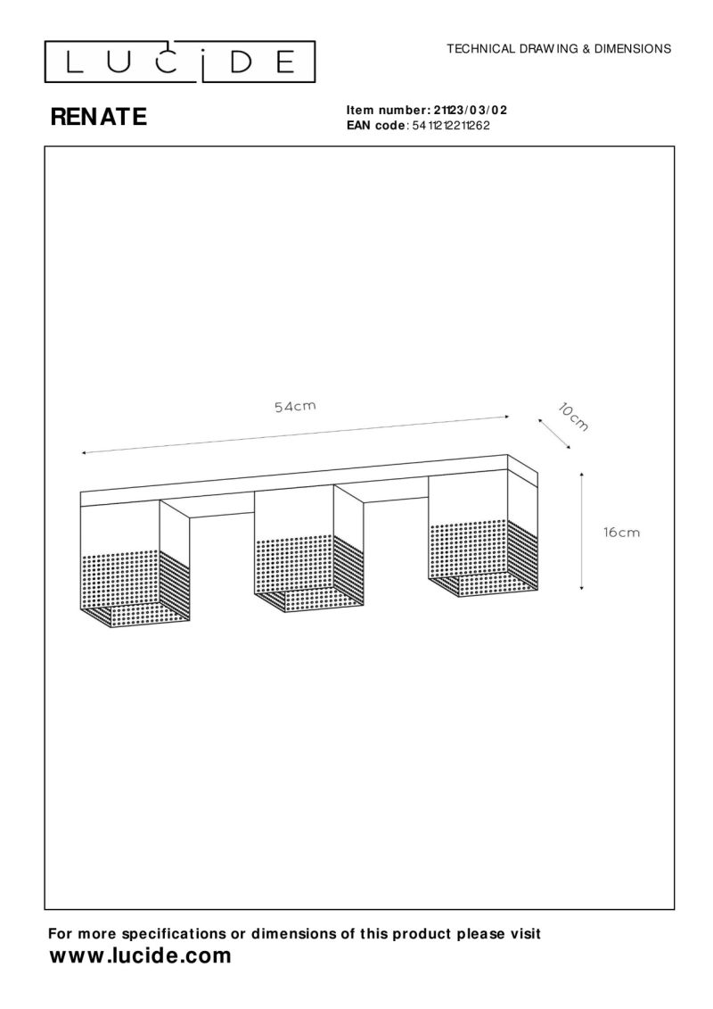 Lucide RENATE - Zapustené stropné svietidlo - 3xE27 - Matt Gold / Mosadz